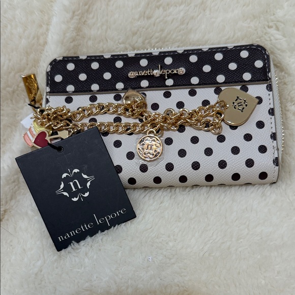 Nanette Lepore Black and White Polka Dot Wallet - Picture 4 of 4